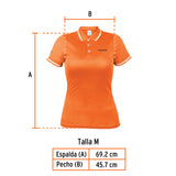 Playera Polo Performance para Mujer, Naranja, m, Truper