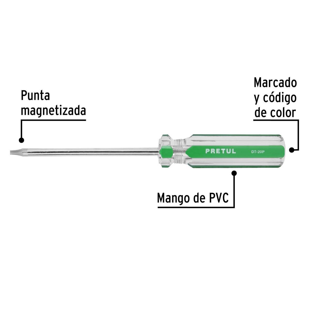 Desarmador Punta Torx T 20 Mango de PVC, Pretul