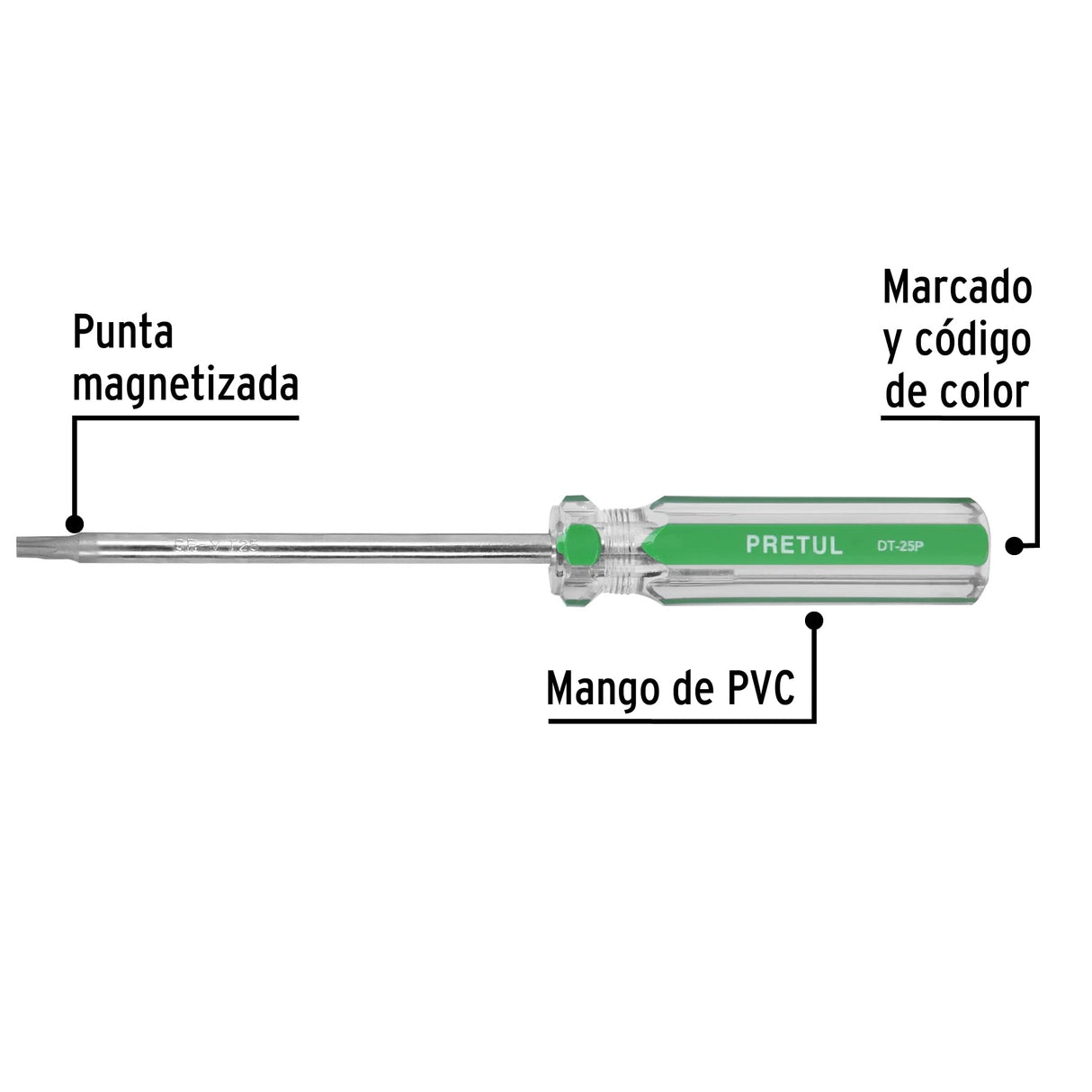 Desarmador Punta Torx T 25 Mango de PVC, Pretul
