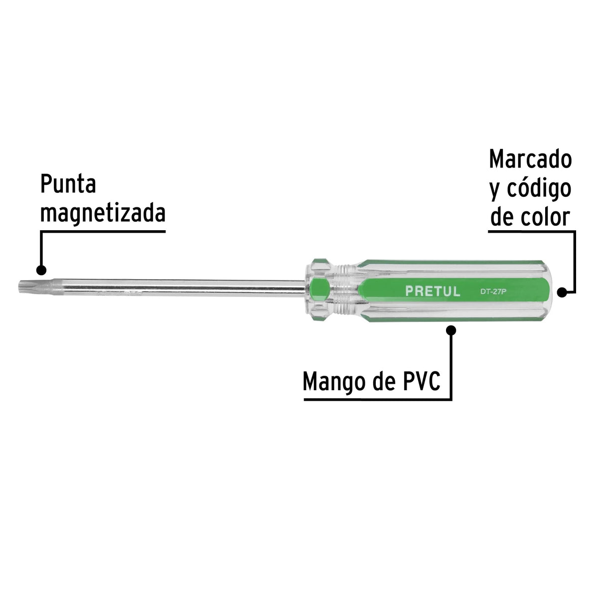 Desarmador Punta Torx T 27 Mango de PVC, Pretul