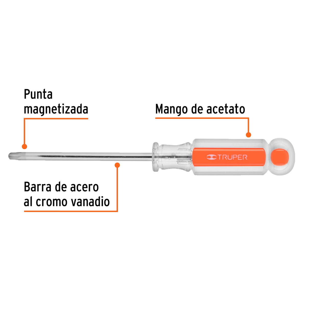 Desarmador Punta Torx T 27 Mango de Acetato, Truper