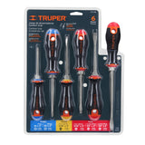 Juego de 6 Desarmadores Mango Comfort Grip, Truper