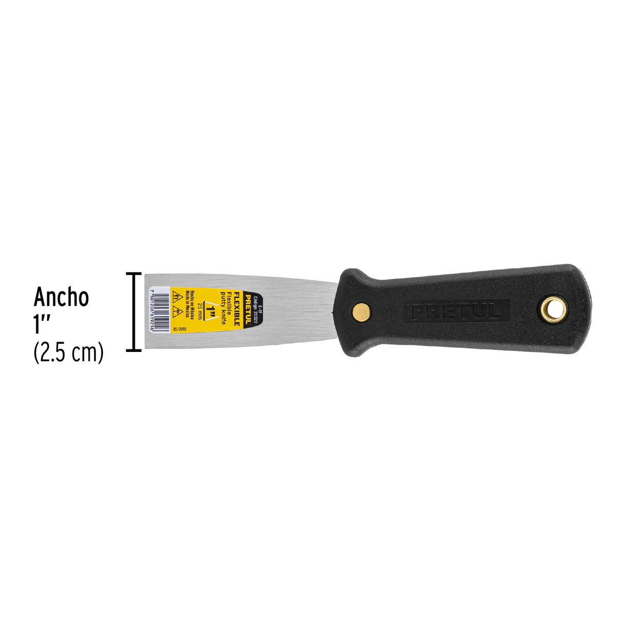 Espátula Flexible 1' con Mango de Plástico, Pretul