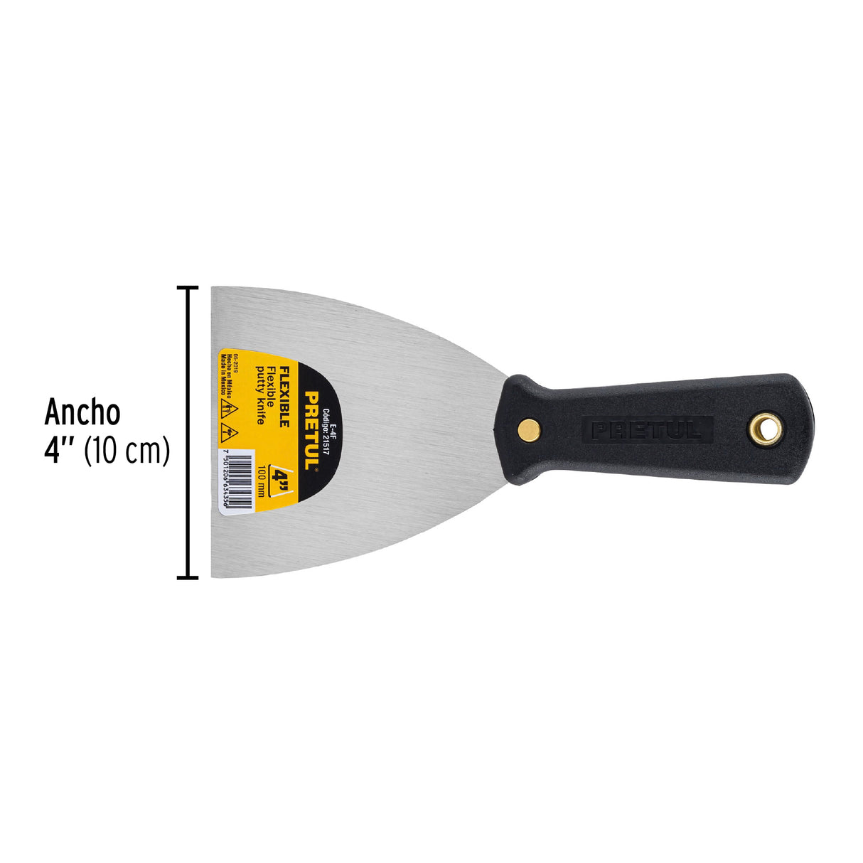 Espátula Flexible 4' con Mango de Plástico, Pretul