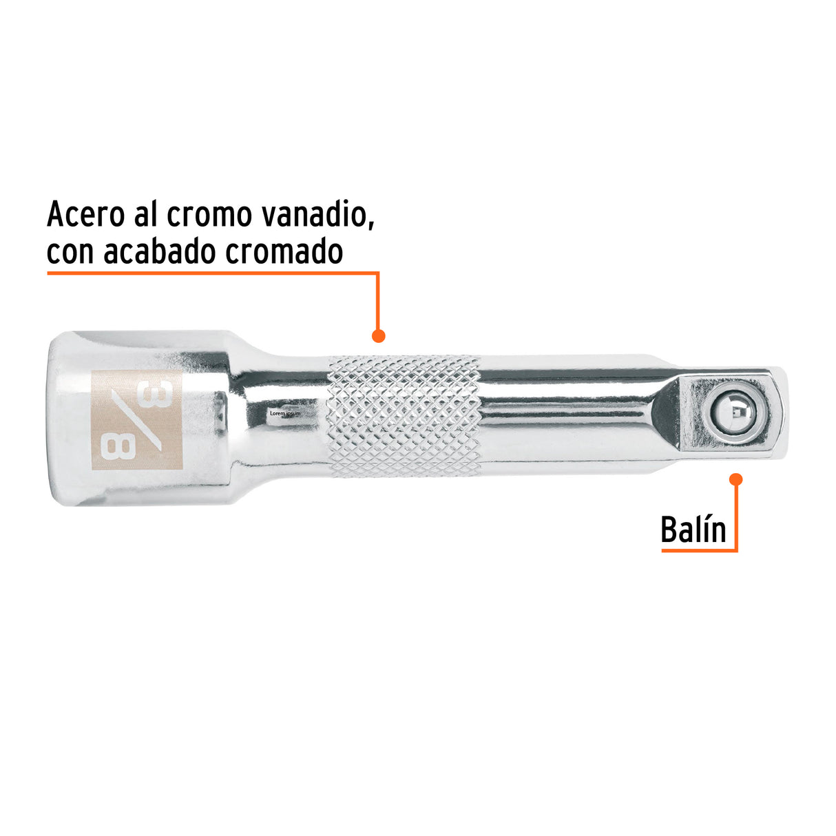 Extensión de 3' para Matraca, Cuadro 3/8', Truper
