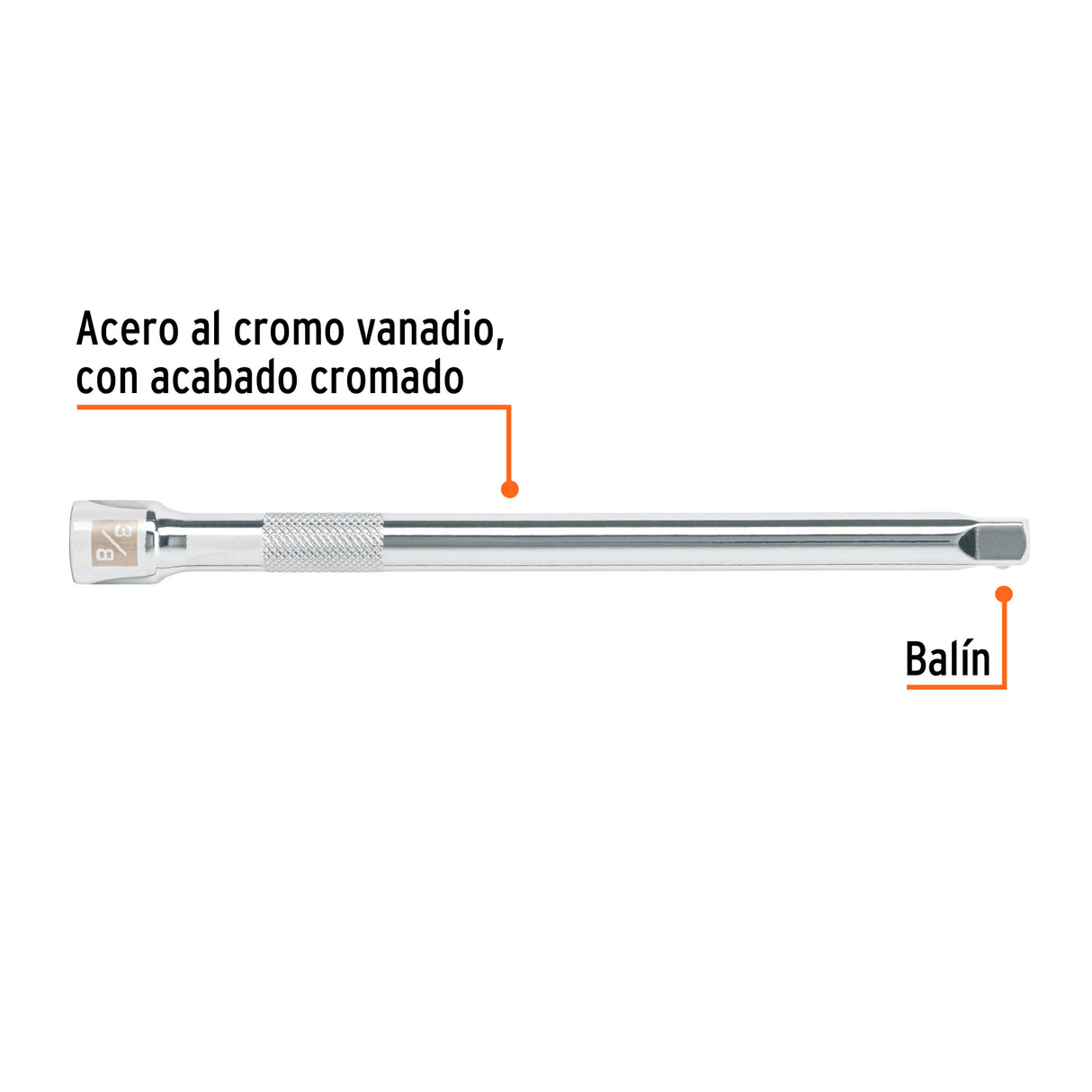 Extensión de 8' para Matraca, Cuadro 3/8', Truper