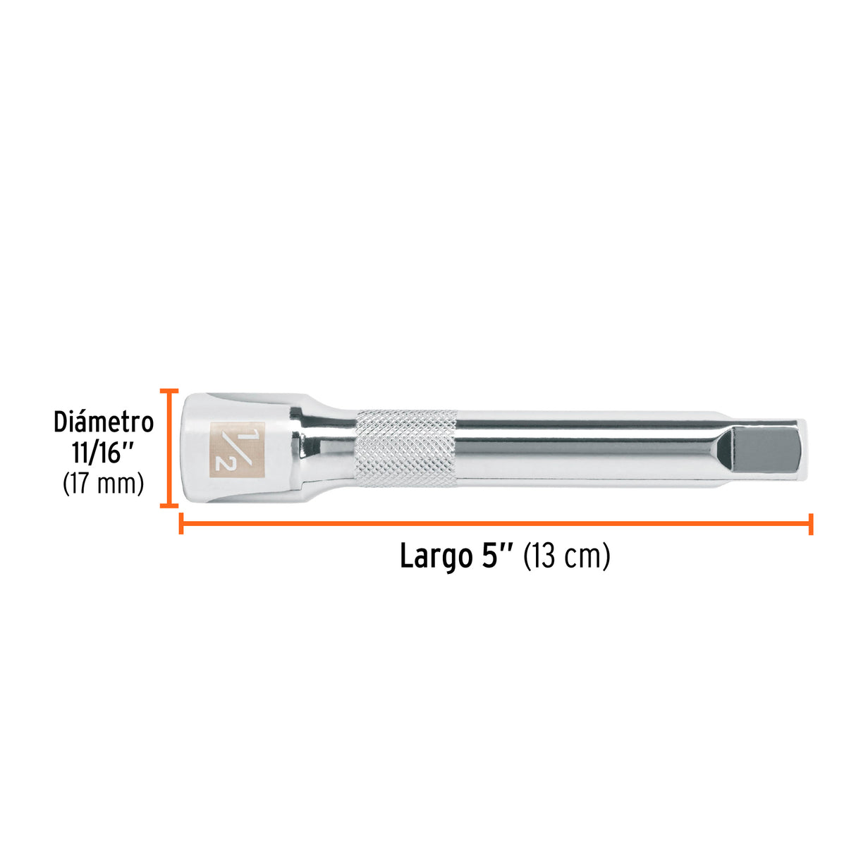 Extensión Cuadro 1/2' para Matraca, Largo 5', Truper