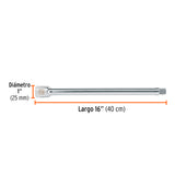 Extensión Cuadro 3/4' para Matraca, Largo 16', Truper
