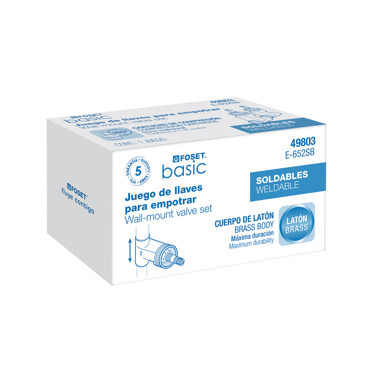 Juego Llaves Empotrar Soldables, Compresión, S/Maneral Basic