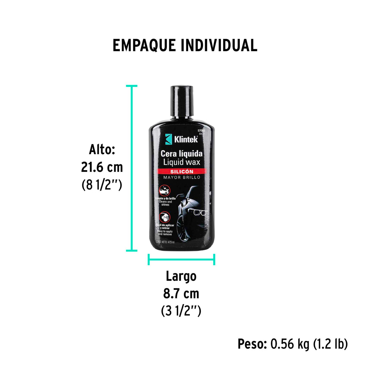 Cera Líquida de Silicón para Auto, 473 ml, Klintek