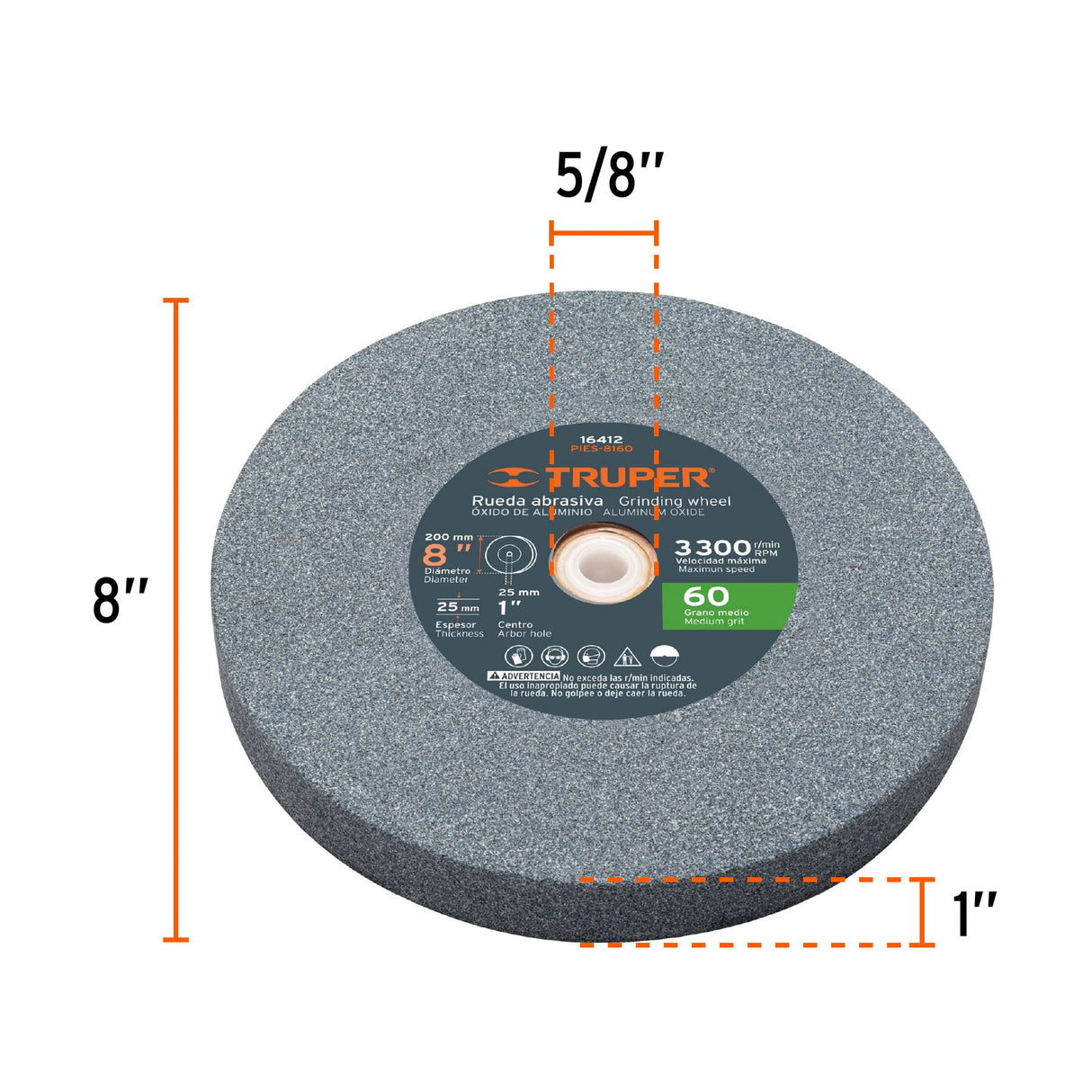 Esmeril de Banco de 8' de 3/4 HP (560 W), Truper