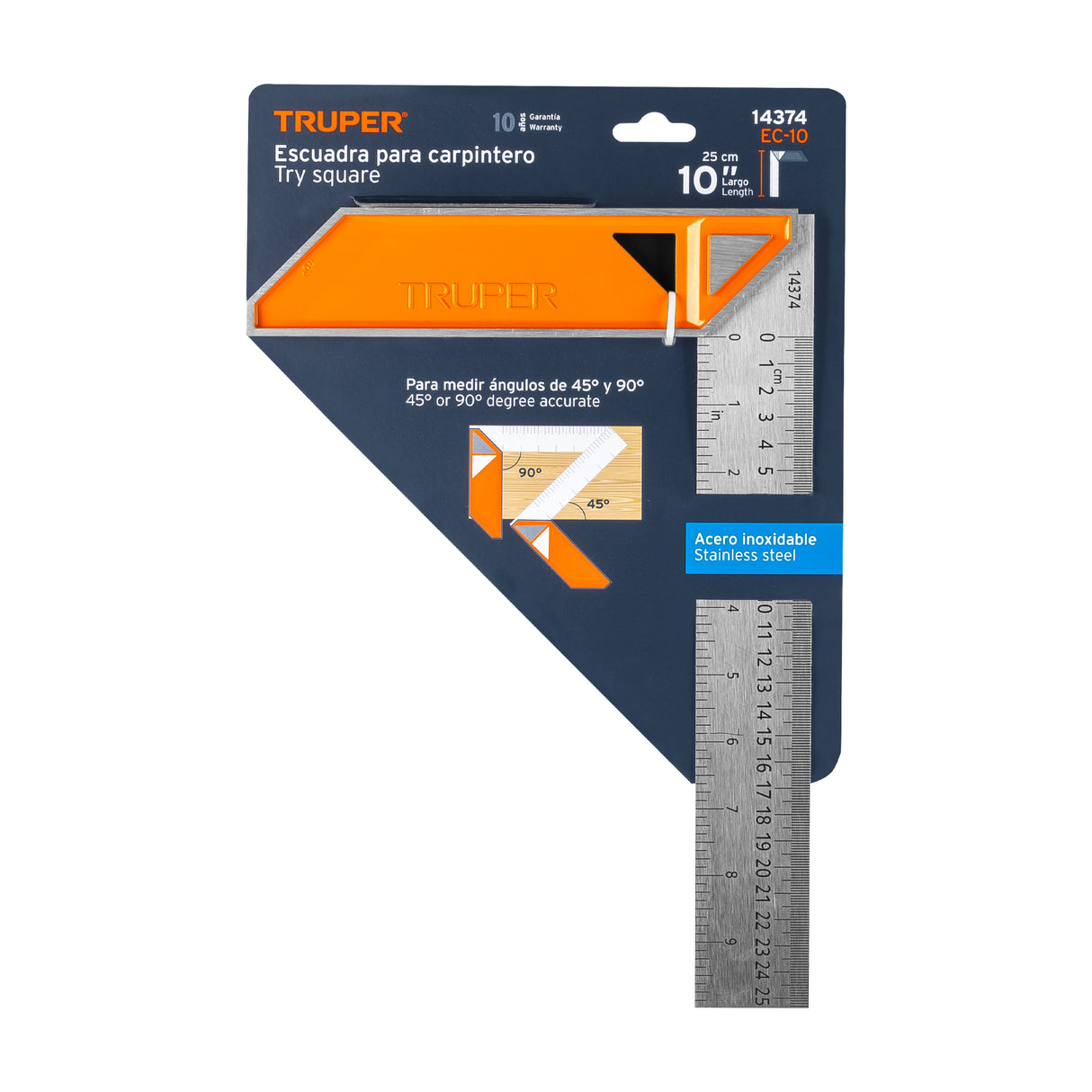 Escuadra 10' para Carpintero con Mango 100% de Aluminio
