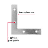 Bolsa C/24 Escuadras Planas Cantoneras 3' X 3', Fiero