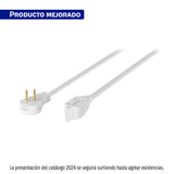 Extensión Eléctrica Doméstica 2 m Clavija Plana, Blanca