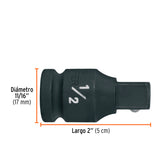 Extensión de Impacto con Cuadro de 1/2', Largo 2', Truper