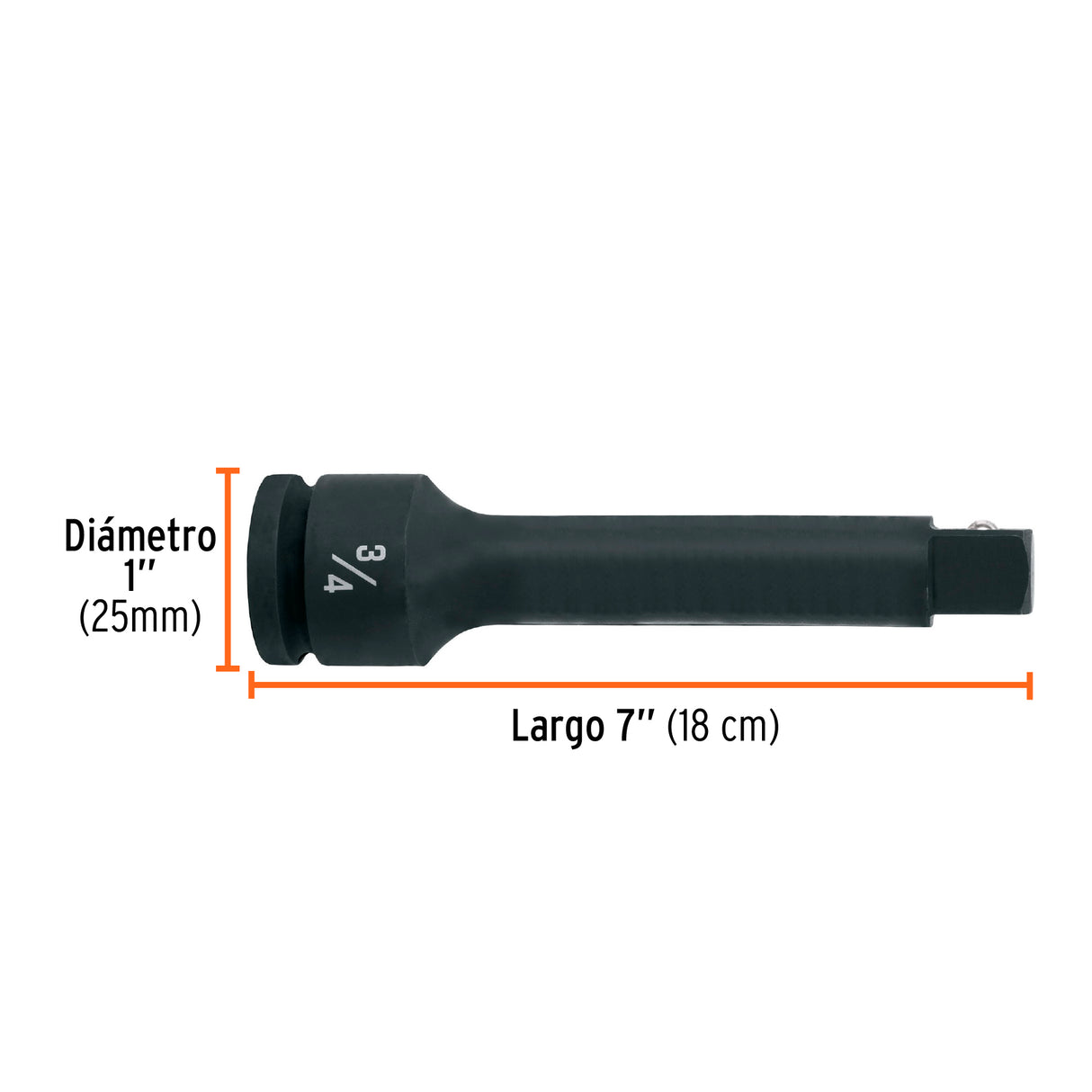 Extensión de Impacto con Cuadro de 3/4', Largo 7', Truper