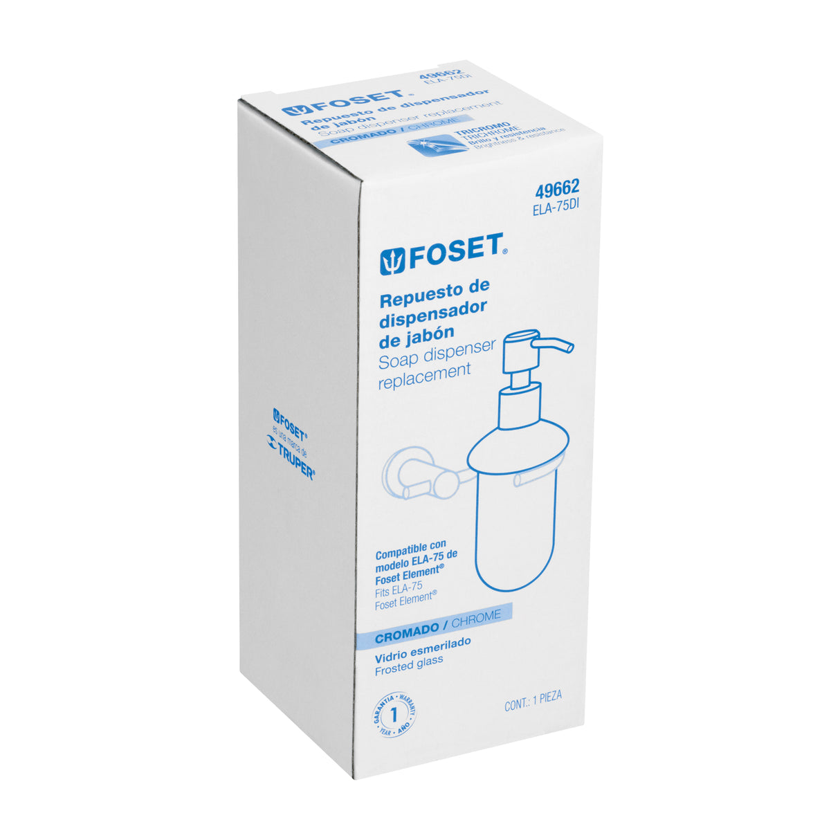 Dispensador de Jabón de Repuesto en Acabado Cromo, Element