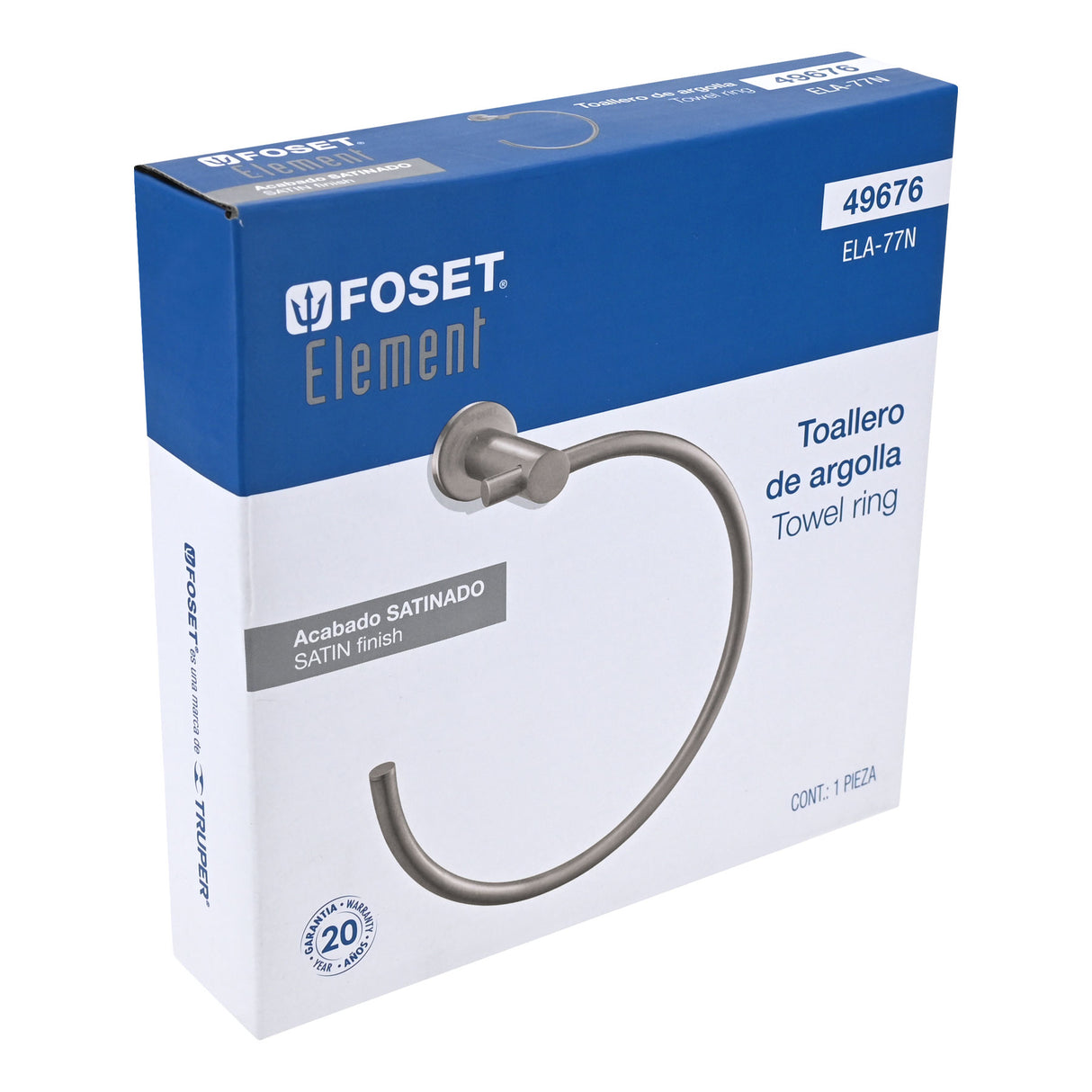 Toallero Metálico de Argolla Acabado Satín, Foset Element