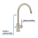 Monomando Satín Nariz Retráctil para Fregadero, Element