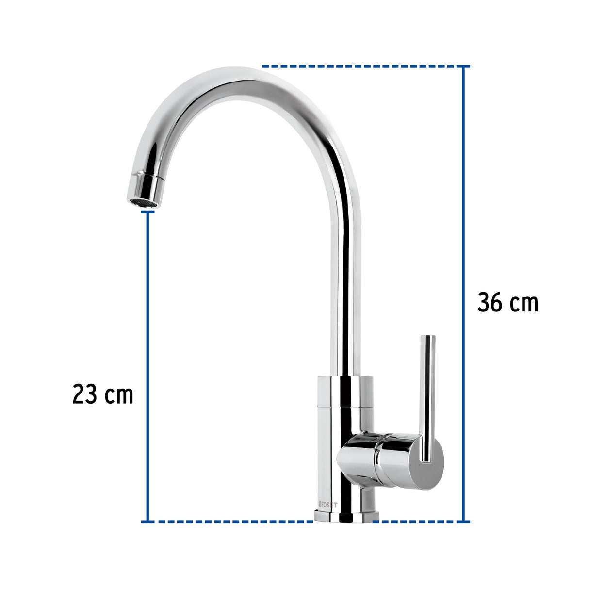 Monomando Cromo Cuello Alto para Fregadero, Foset Element