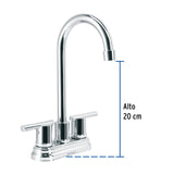 Mezcladora Cromo 4' para Lavabo Cuello Tipo Bar, Element