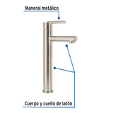 Monomando Alto Satín para Lavabo, Foset Element