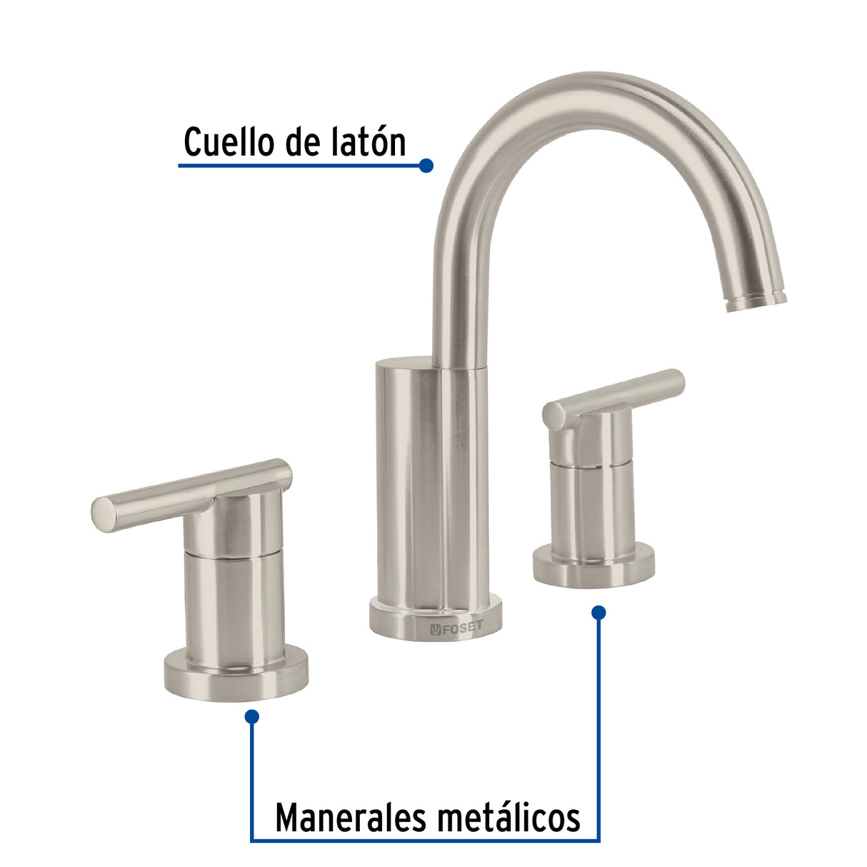 Mezcladora Satín para Lavabo con Taladros Separados, Element