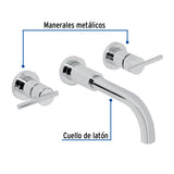 Mezcladora Cromo de Pared para Lavabo, Foset Element
