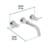 Mezcladora Cromo de Pared para Lavabo, Foset Element