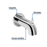 Salida de Tina con Desviador, Cromo, Foset Element