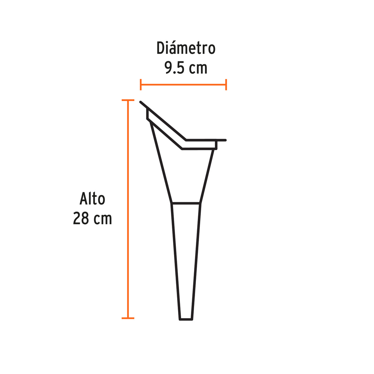 Embudo Plástico 250 ml, Cuello Rígido, Truper