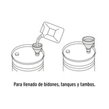 Embudo Plástico 500 ml, Cuello Flexible con Filtro, Truper