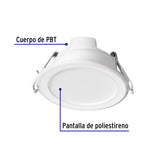 Luminario LED Empotrable 5 W 6500 K, Redondo, Volteck Basic