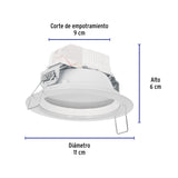 Luminario LED Empotrable 5 W 6500 K, Redondo, Volteck