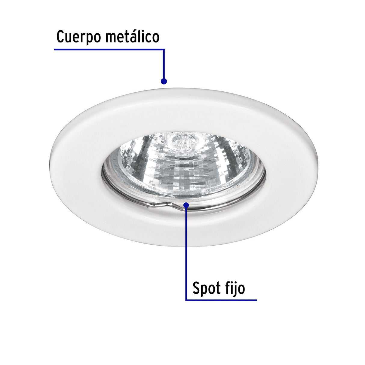 Luminario Redondo Blanco Spot Fijo, Lámpara No Incluida
