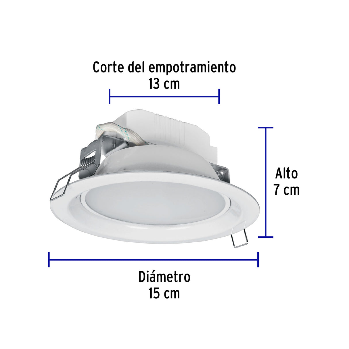 Luminario LED Empotrable 6 W 6500 K, Redondo, Volteck