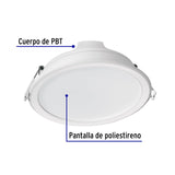 Luminario LED Empotrable 12 W 6500 K, Redondo, Volteck Basic