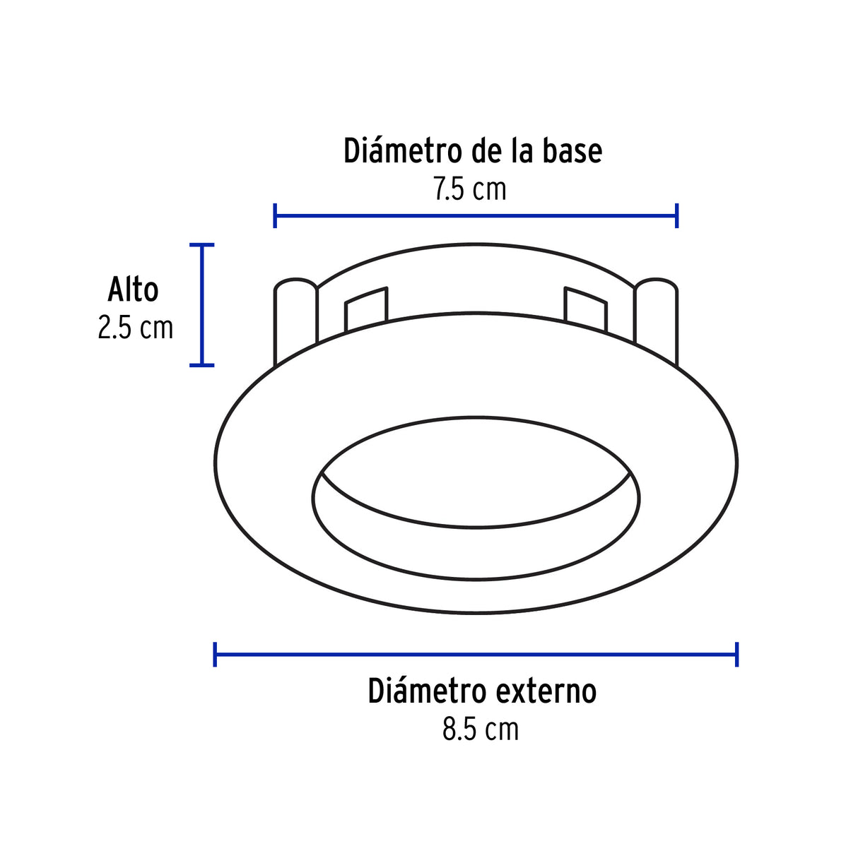 Luminario Redondo Satín Spot Dirigible, Lámpara No Incluida