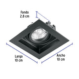 Luminario Empotrable con 1 Spot Dirigible, Negro, Volteck