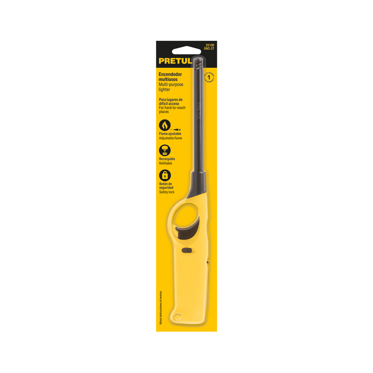 Encendedor Multiusos, Recargable, 27 cm, Pretul