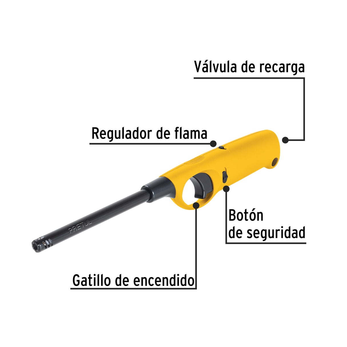 Encendedor Multiusos, Recargable, 27 cm, Pretul