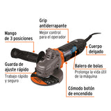 Esmeriladora Angular 4-1/2', 750 W, Truper Ergo Pro