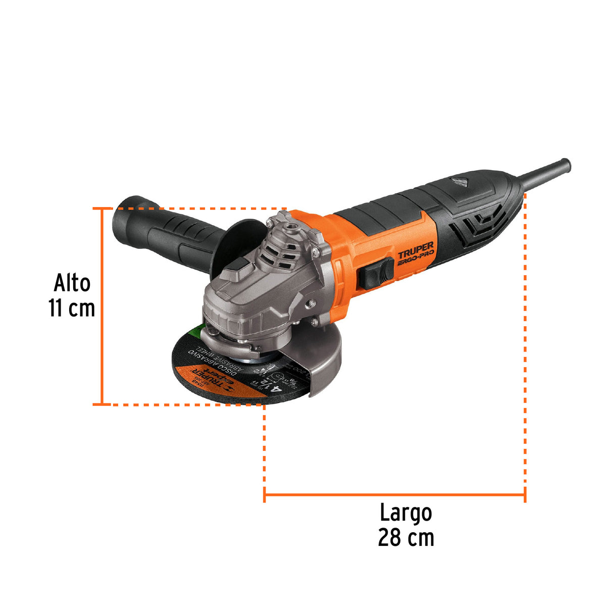 Esmeriladora Angular 4-1/2', 950 W, Truper Ergo Pro
