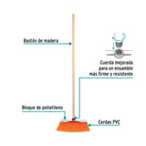Escoba Cerdas de Pet Extra Suaves, Bastón de Madera