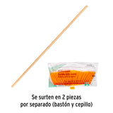 Escoba Cerdas de Pet Extra Suaves, Bastón de Madera