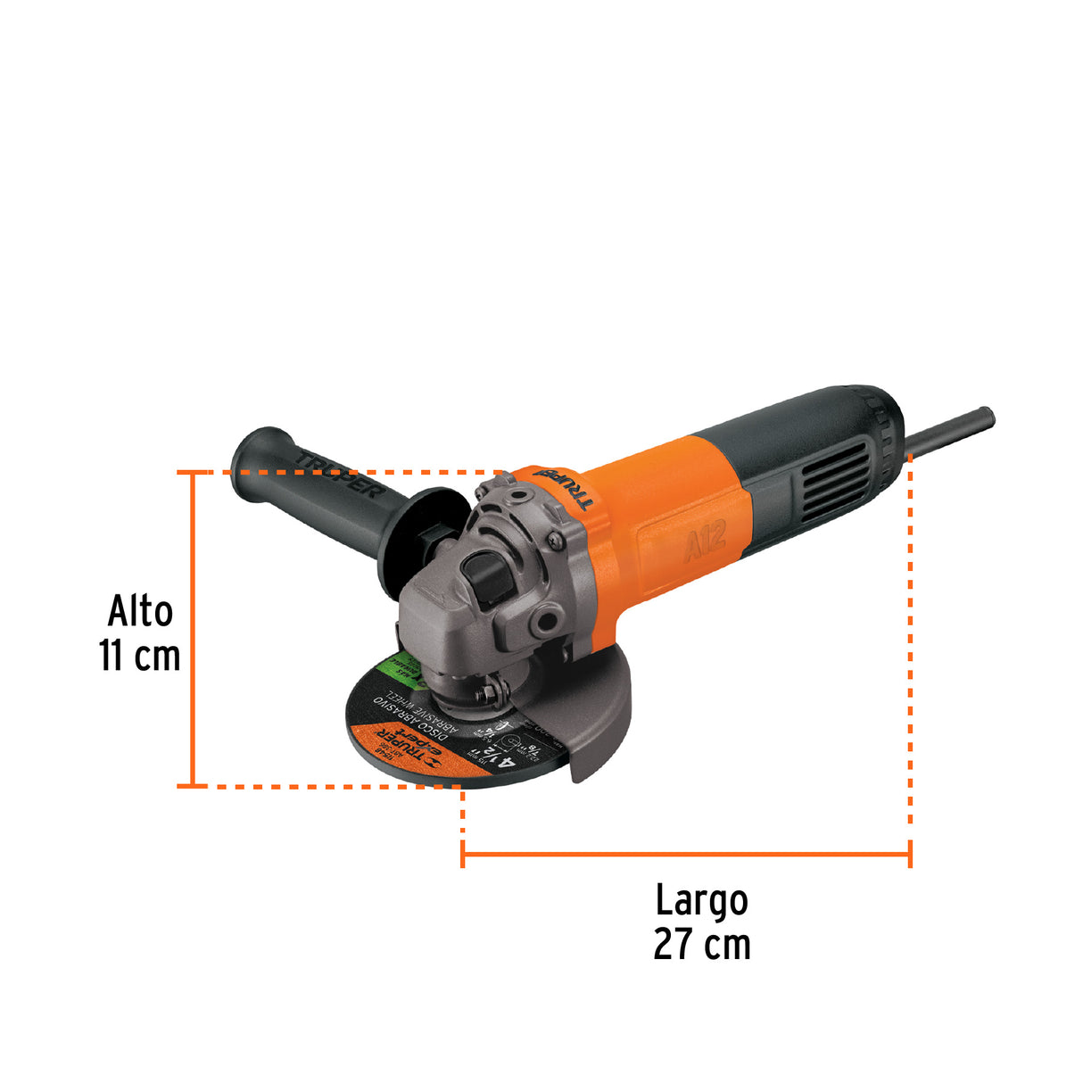 Esmeriladora Angular 4-1/2', 700 W, Truper Pro