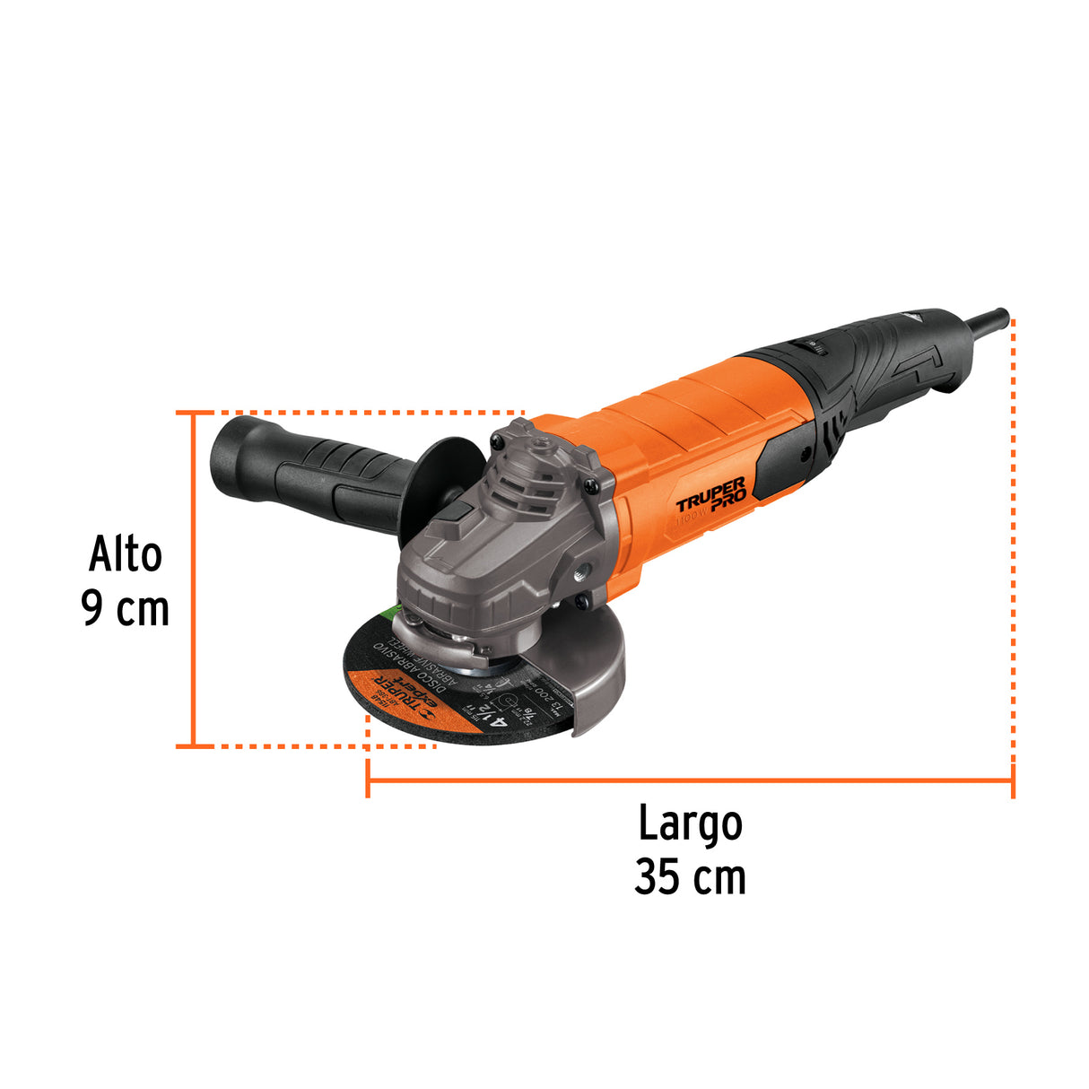 Esmeriladora Angular 4-1/2', 1100 W, Truper Pro