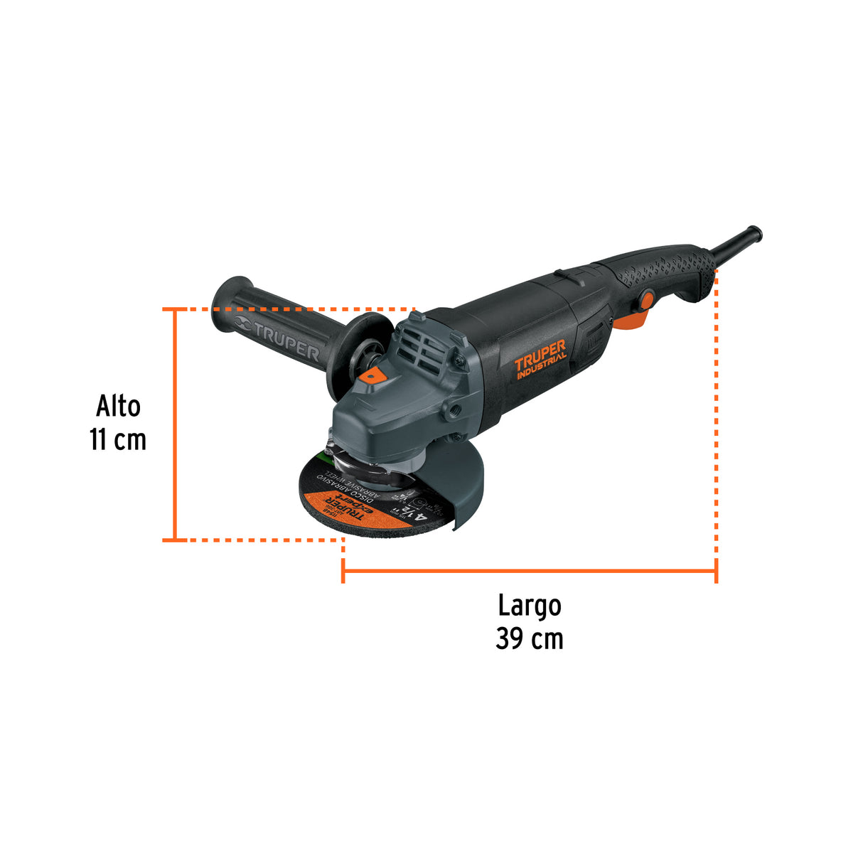 Esmeriladora Angular 4-1/2', 1250 W, Truper Industrial