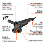 Esmeriladora Angular 4-1/2', 1250 W, Truper Industrial