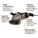 Esmeriladora Angular 7', 2200 W, Truper Pro